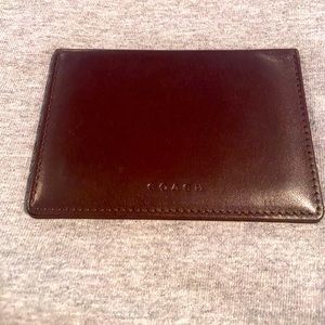 Coach wallet brown leather business card unisex